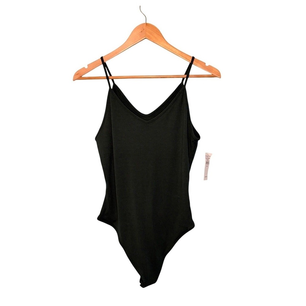 American Eagle Ribbed Knit Bodysuit Hunter Green L